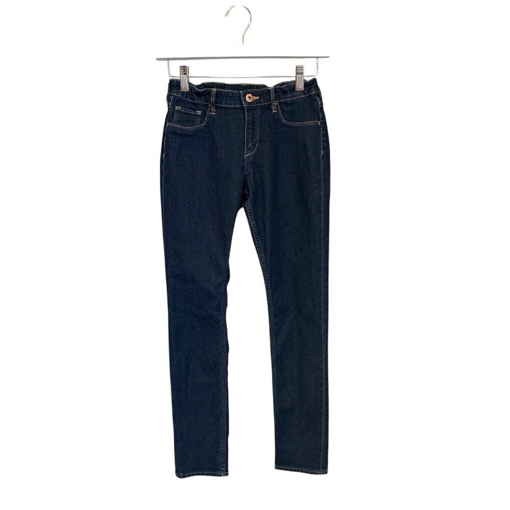 H&M Denim Skinny Fit Jeans 10-11 Girls Dark Blue Adjustable Waist